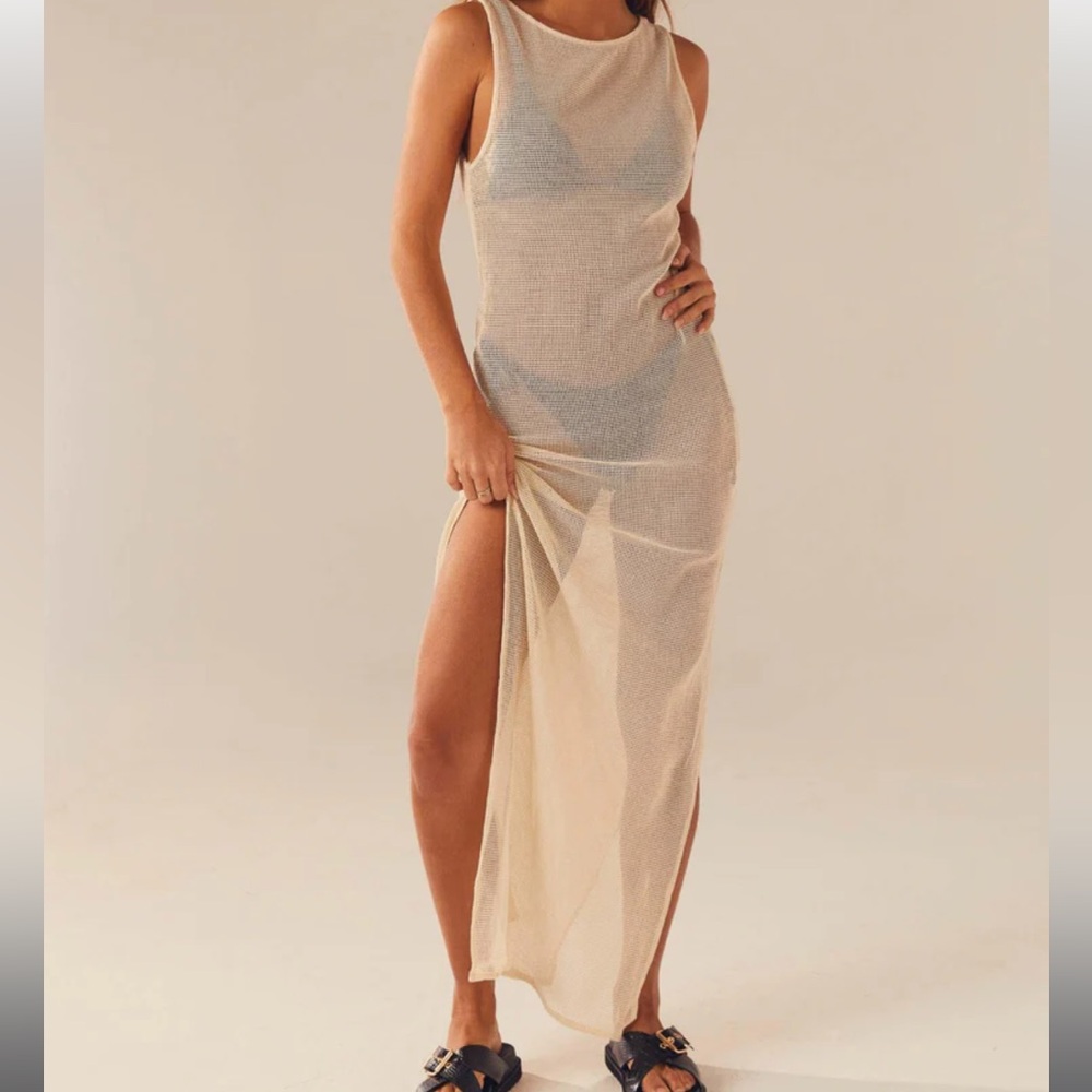 Peppermayo Exclusive - Caught Up Maxi Dress - Beige